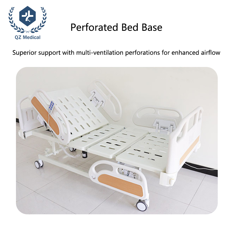 One piece die-stamped cold rolled steel hospital bed deck with easy clean ventilation holes