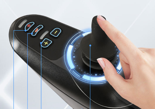 Detachable airline approved electric wheelchair lithium battery pack and 360-degree joystick controller
