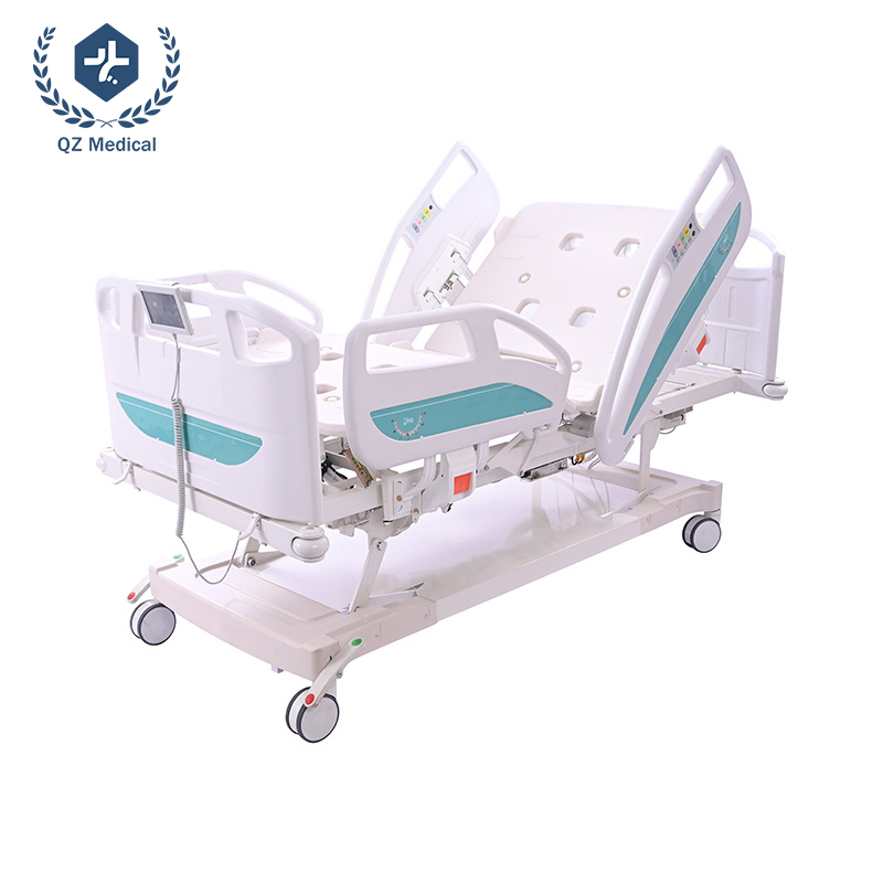 Nurse attendant control panel with key lockout function on hospital bed footboard