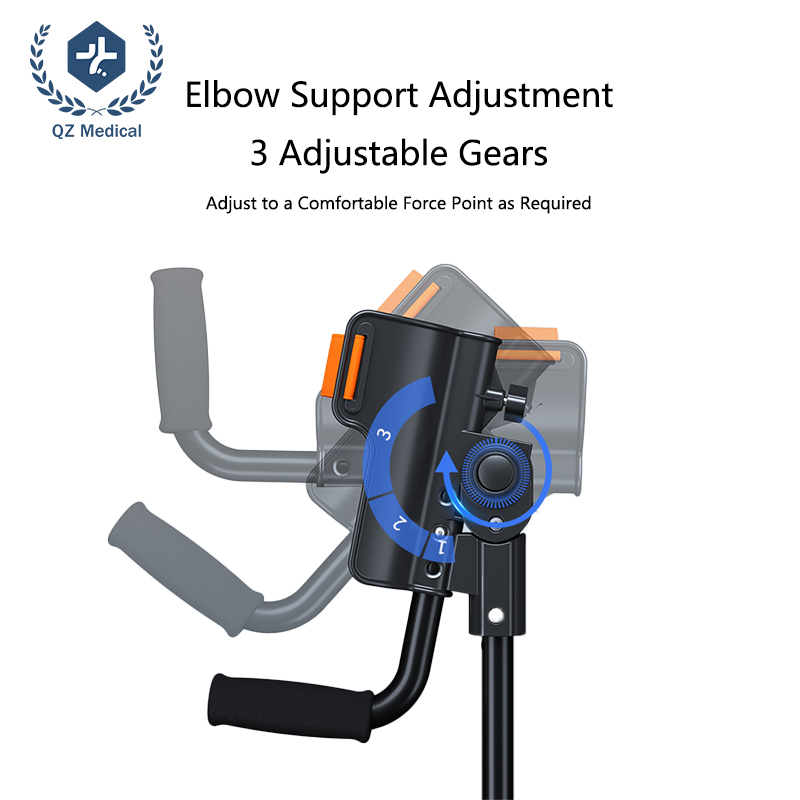3-angle rotatable forearm cuff with 10, 45, and 90 degree adjustment for multi-stage rehabilitation