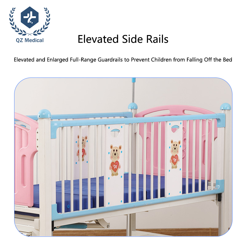 Elevated full-surround child hospital crib bed with 128cm high anti-climb safety rails